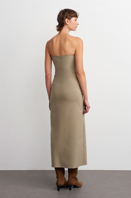 Strapless Aansluitende Midi-jurk met Splits - Image 2