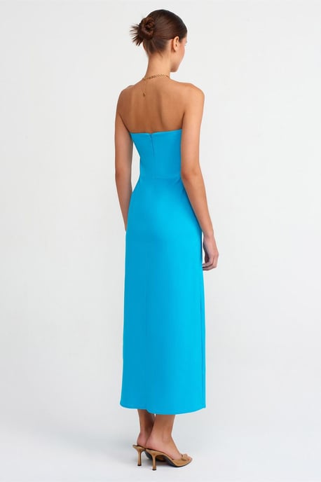 Strapless Aansluitende Midi-jurk met Splits - Image 2