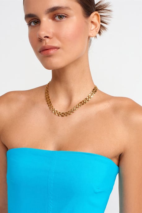 Strapless Aansluitende Midi-jurk met Splits - Image 4