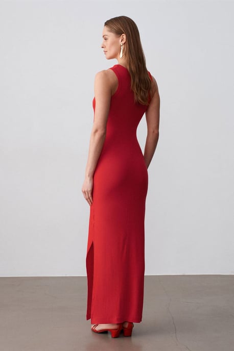Geribbeld Mouwloos Bodycon Maxi Jurk - Image 2