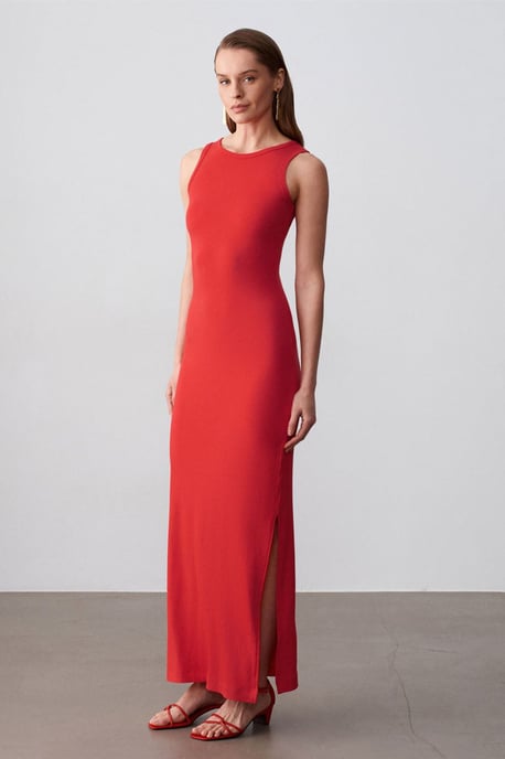 Geribbeld Mouwloos Bodycon Maxi Jurk - Image 4