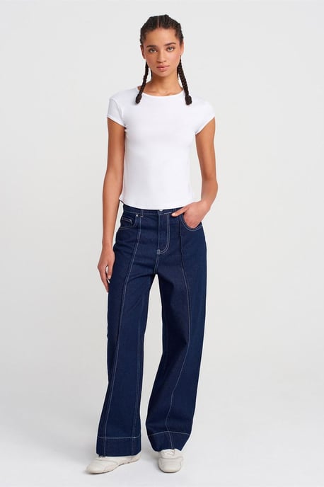 Dames Slim Fit Katoenen Rondhals T-Shirt - Image 3