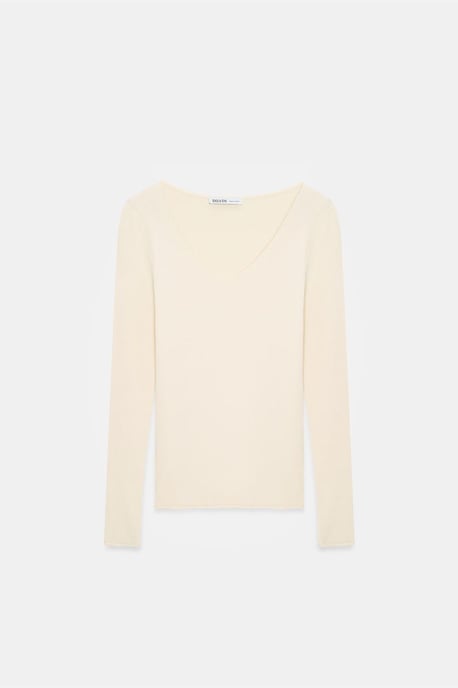 Slim Fit V-hals Ribbels Trui - Image 5