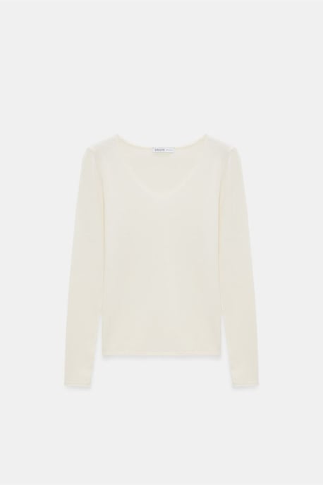 Slim Fit V-hals Geribbelde Trui - Image 6