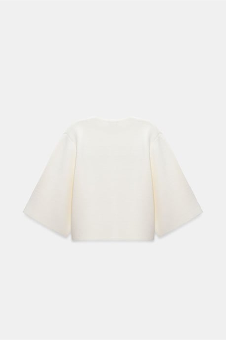 Korte Jacquard Knopen Cardigan - Image 2