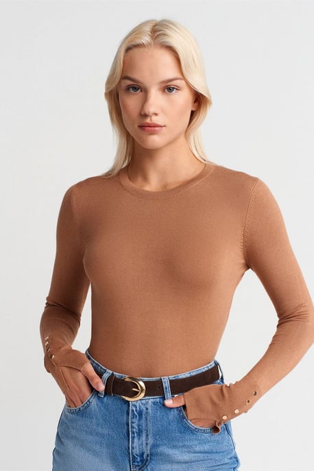 Geribbeld Crew Neck Slim Fit Trui - Image 1