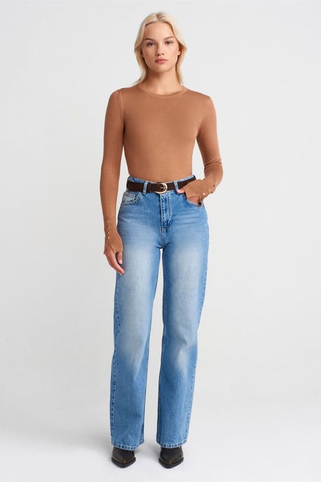 Geribbeld Crew Neck Slim Fit Trui - Image 4