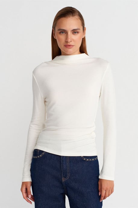 Geribbelde Slim-Fit Halve Colblouse - Image 1