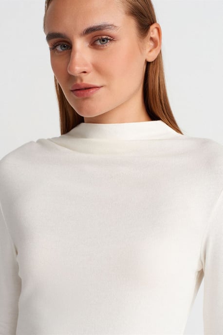 Geribbelde Slim-Fit Halve Colblouse - Image 3
