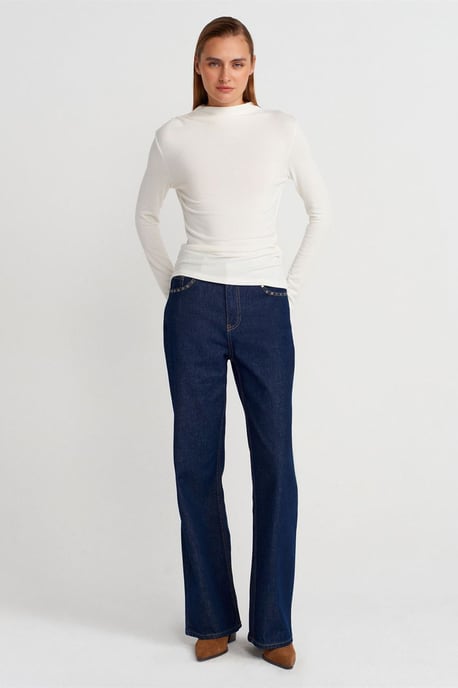 Geribbelde Slim-Fit Halve Colblouse - Image 4