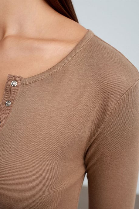 Slim Fit Långärmad Jersey Blus - Image 4