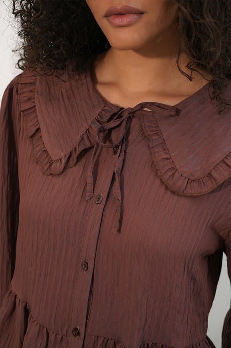 Dames Viscose-mix Blouse Met Baby Kraag - Image 5