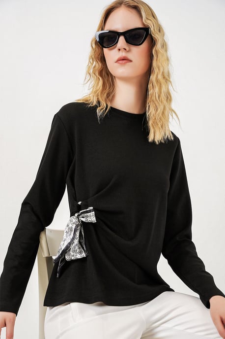 Dames Longsleeve T-shirt met Strikdetail - Image 2