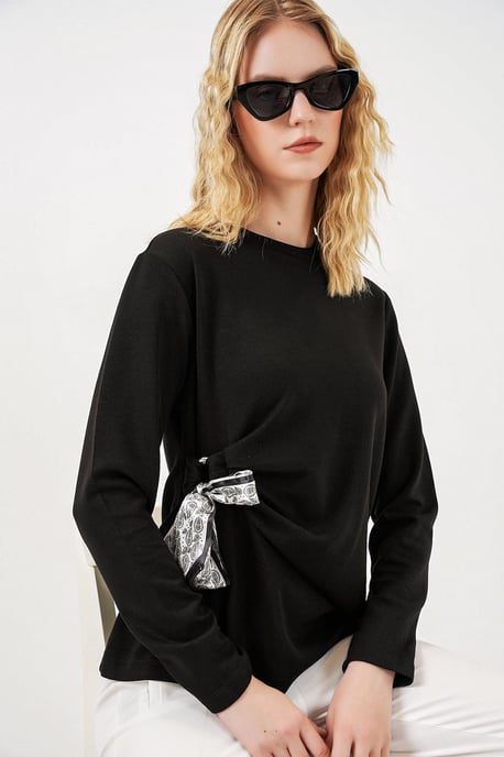 Dames Longsleeve T-shirt met Strikdetail - Image 3