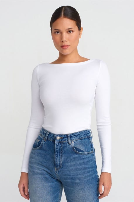 Dames Slim-fit Bootnek Langsleeve Blouse - Image 1