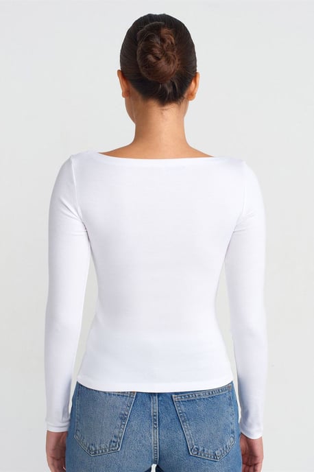 Dames Slim-fit Bootnek Langsleeve Blouse - Image 2