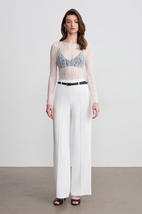 Slim Fit Kanten Bootsvorm Blouse - Image 5