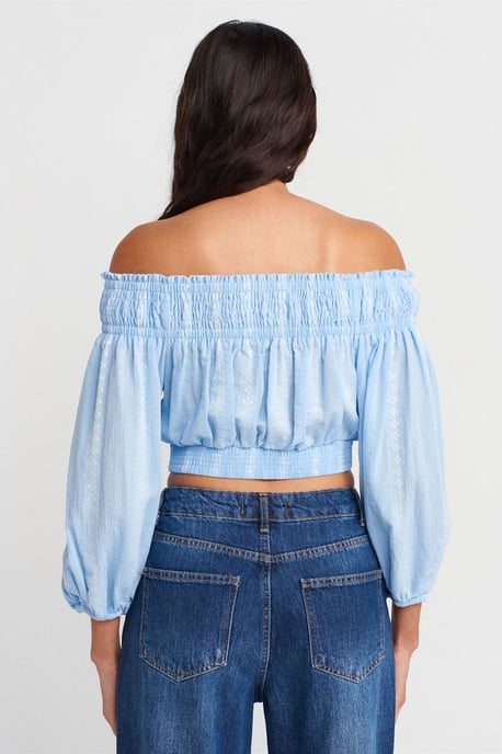 Off-shoulder Crop Blouse - Image 2