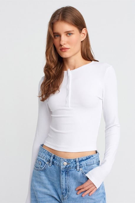 Slim Fit Långärmad Jersey Blus - Image 1