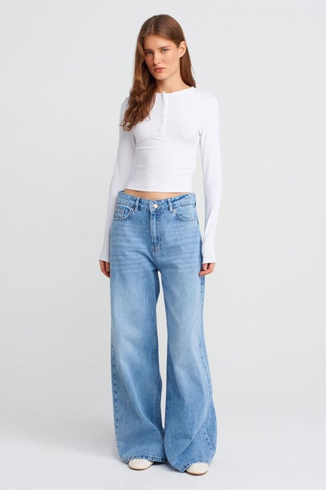 Slim Fit Långärmad Jersey Blus - Image 3
