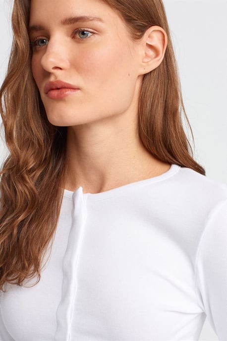 Slim Fit Långärmad Jersey Blus - Image 4