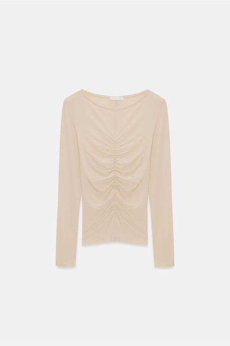 Slim Fit Båtkrage Blus med Långa Ärmar - Image 6