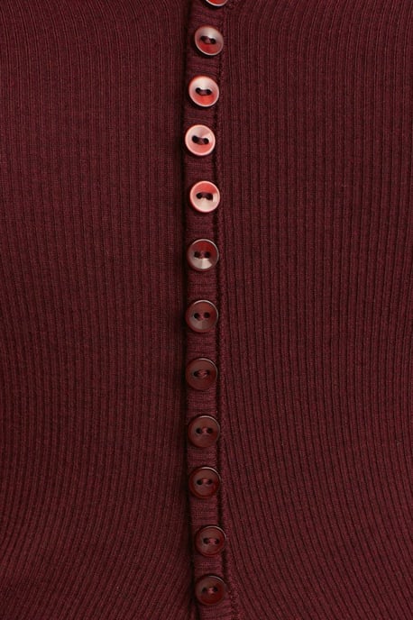 Slim Fit Geribbelde Blouse met Knopen aan de Voorkant - Image 4