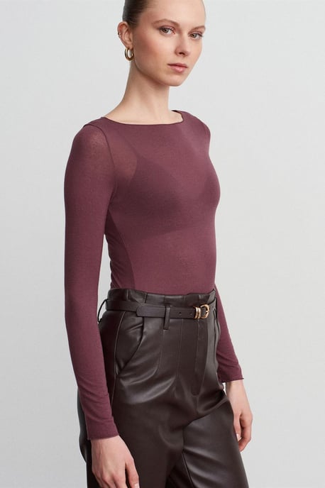 Slim Fit Bootcut Hals Lange Mouwen Gebreide Blouse - Image 2