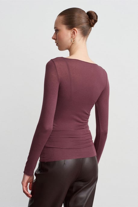 Slim Fit Bootcut Hals Lange Mouwen Gebreide Blouse - Image 3