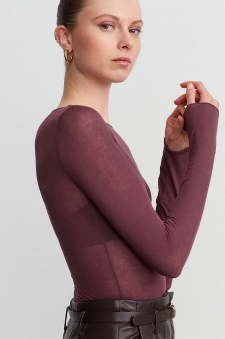 Slim Fit Bootcut Hals Lange Mouwen Gebreide Blouse - Image 4