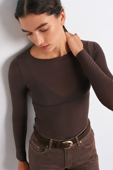 Slim Fit Bootneck Lange Mouw Gebreide Blouse - Image 6