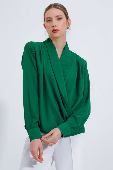 Sjaalkraag Losse Pasvorm Blouse - Image 3