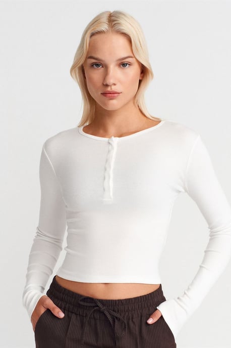 Slim Fit Långärmad Jersey Blus - Image 1