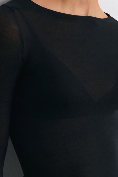 Slim Fit Boothals Lange Mouw Tricot Blouse - Image 4
