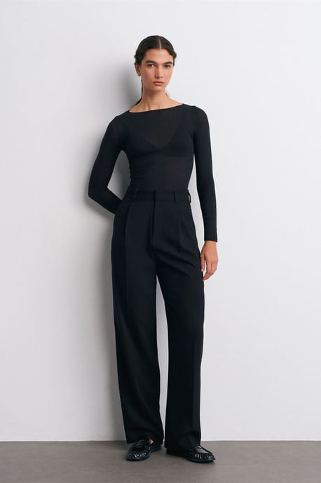 Slim Fit Boothals Lange Mouw Tricot Blouse - Image 5