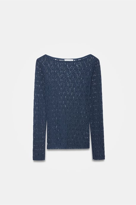 Slim Fit Kanten Bootsvorm Blouse - Image 6