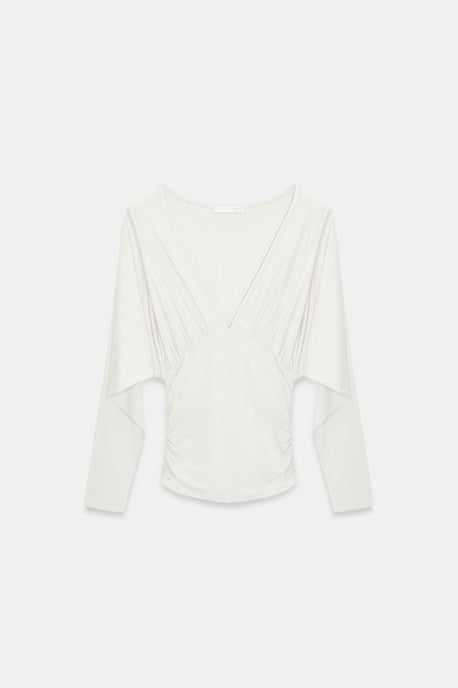 Slim Fit V-ringad Wrap Blus - Image 5