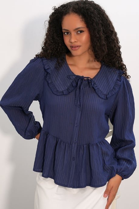 Women’s Viscose-blend Blouse With Baby Collar - Image 2