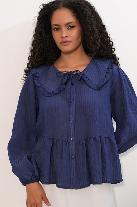 Women’s Viscose-blend Blouse With Baby Collar - Image 3