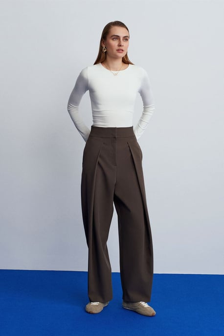 Slim Fit Långärmad Crew Neck Blus - Image 3