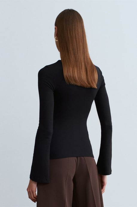 Slim Fit Långärmad Crew Neck Blus - Image 2