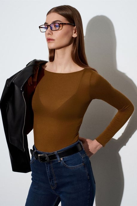 Slim Fit Boothals Lange Mouwen Gebreide Blouse - Image 2