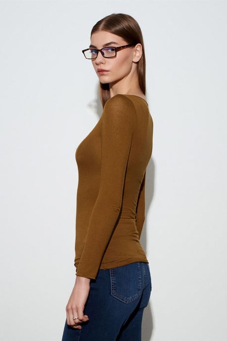 Slim Fit Boothals Lange Mouwen Gebreide Blouse - Image 3