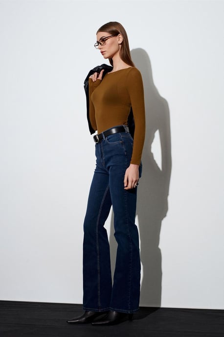 Slim Fit Boothals Lange Mouwen Gebreide Blouse - Image 5
