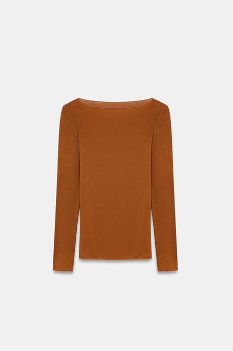 Slim Fit Boothals Lange Mouwen Gebreide Blouse - Image 6