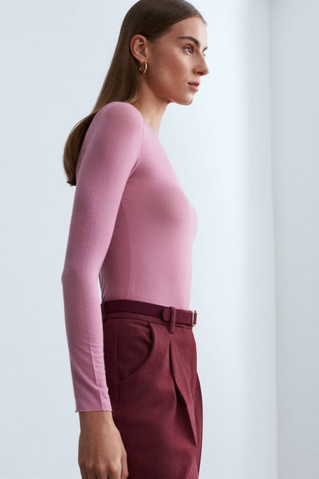 Slim Fit Bootcut Lange Mouw Gebreide Blouse - Image 4