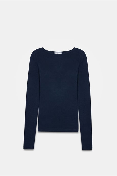 Women’s Ribbed Boat Neck Long-Sleeve Blouse - Image 5