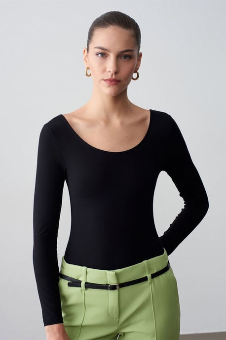 Slim Fit Modal Jersey Bodysuit - Image 2