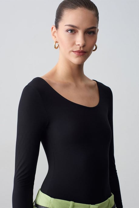 Slim Fit Modal Jersey Bodysuit - Image 3