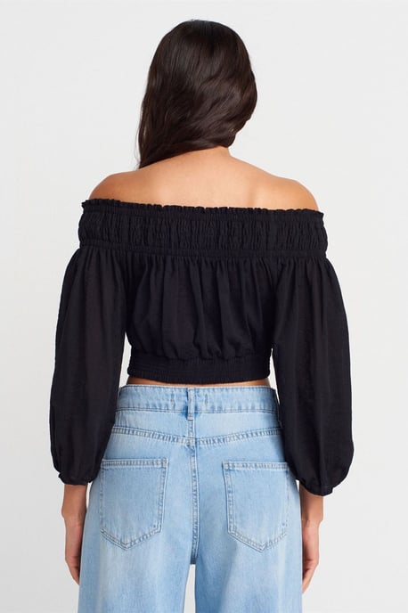 Off-shoulder Crop Blouse - Image 2